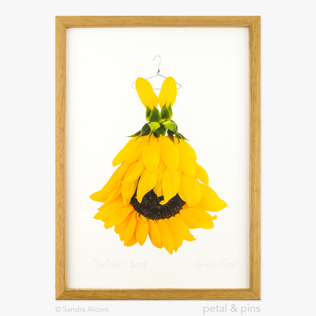 sunflower dress art print from the farmgate project by petal & pins