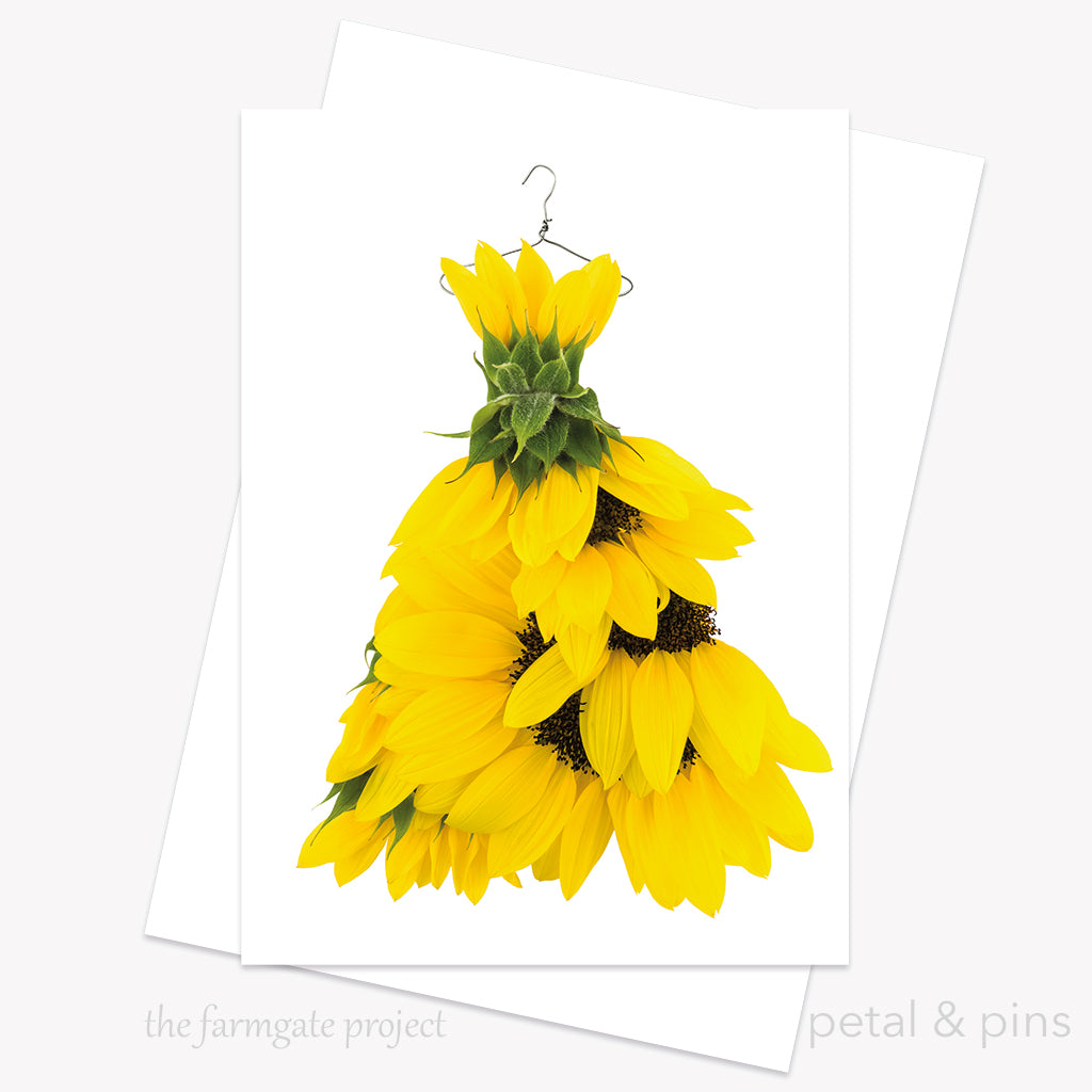 sunflower gown greeting card from the farmgate project by petal & pins
