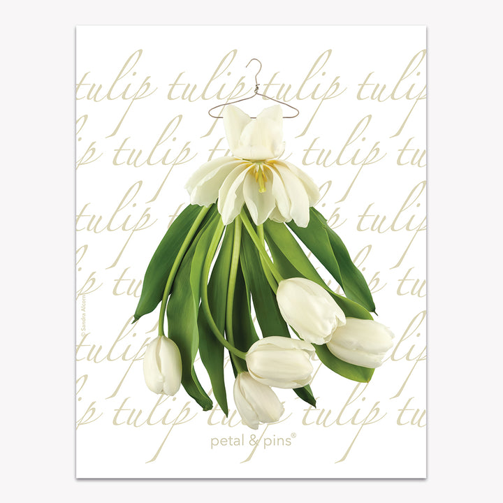 tulip dress linen tea towel by petal & pins