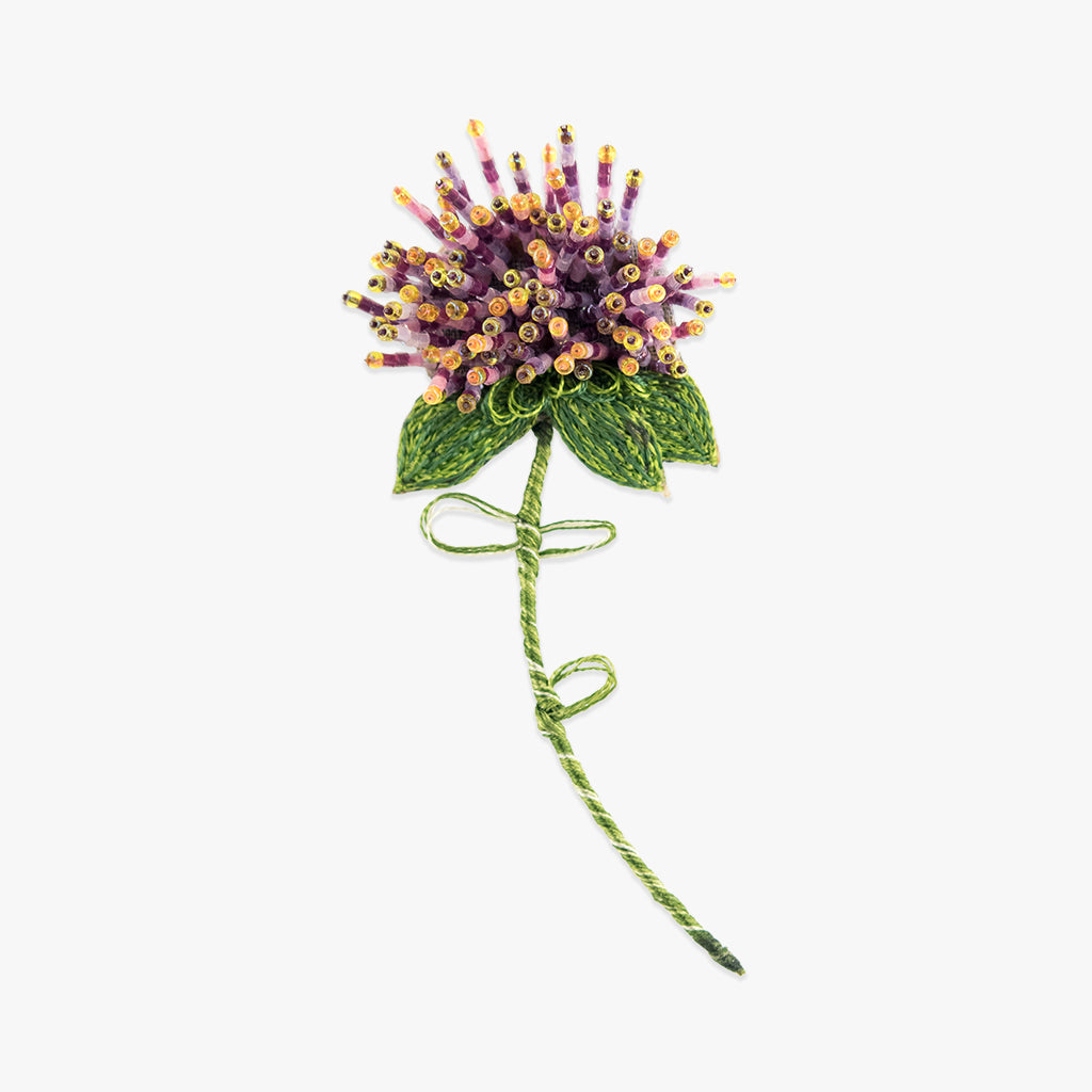globe amaranth embellished brooch pin by trovelore