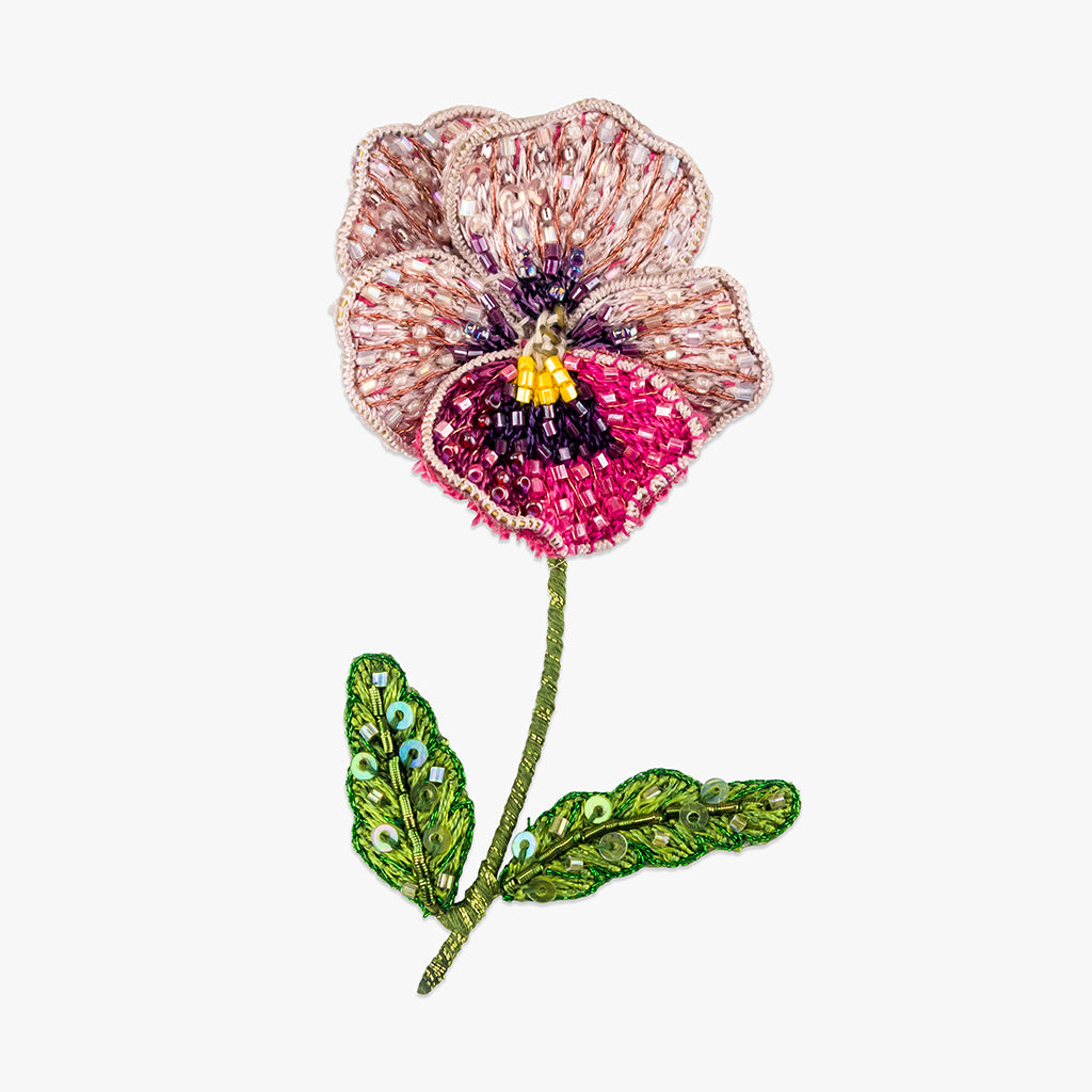 pink pansy brooch by trovelore