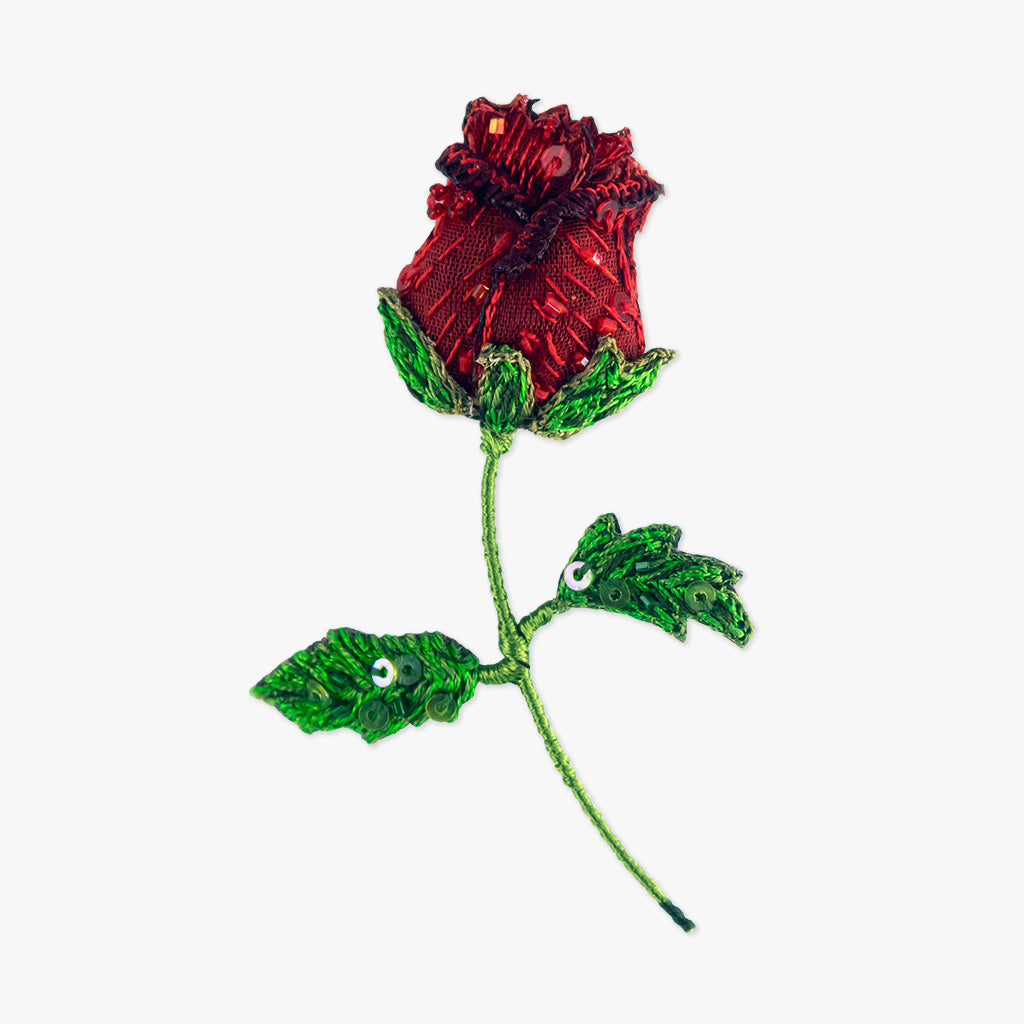 red rose bud brooch by trovelore