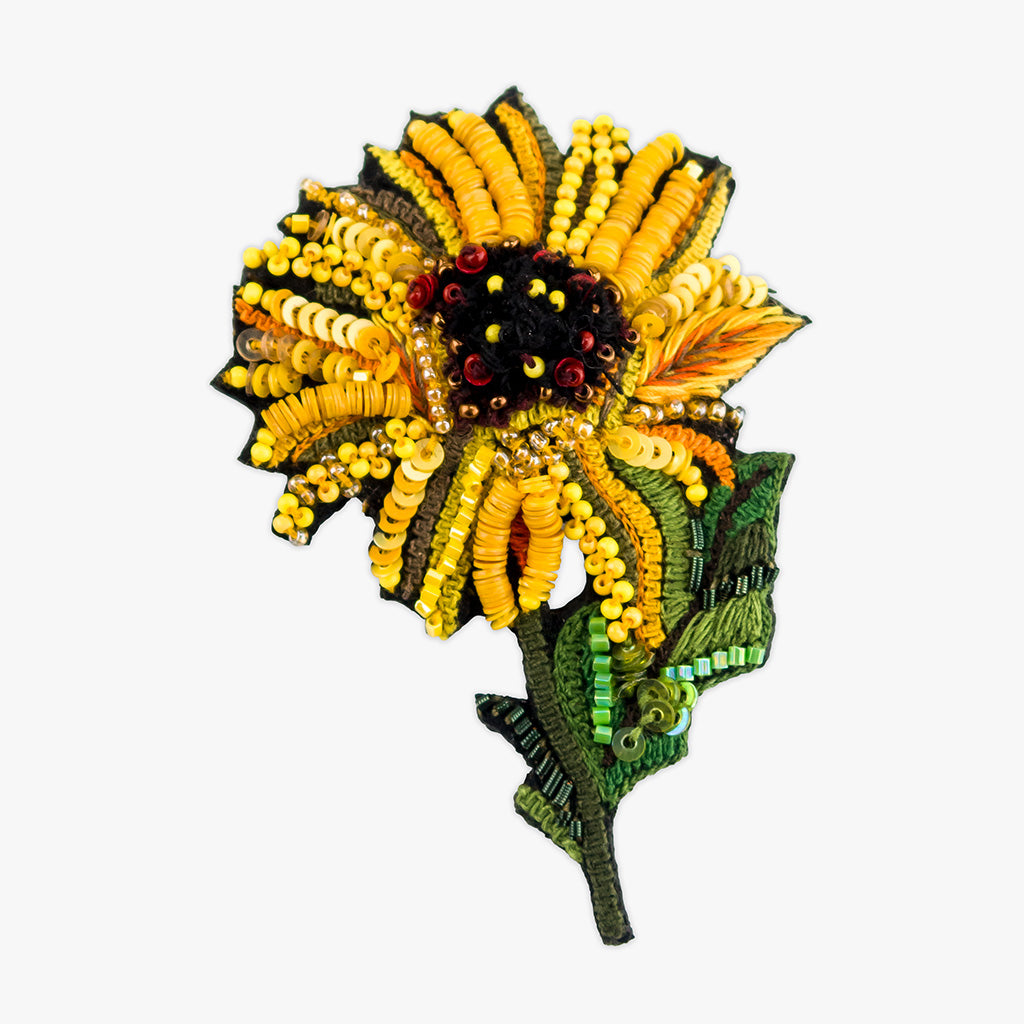 sunny sunflower embellished brooch pin by trovelore