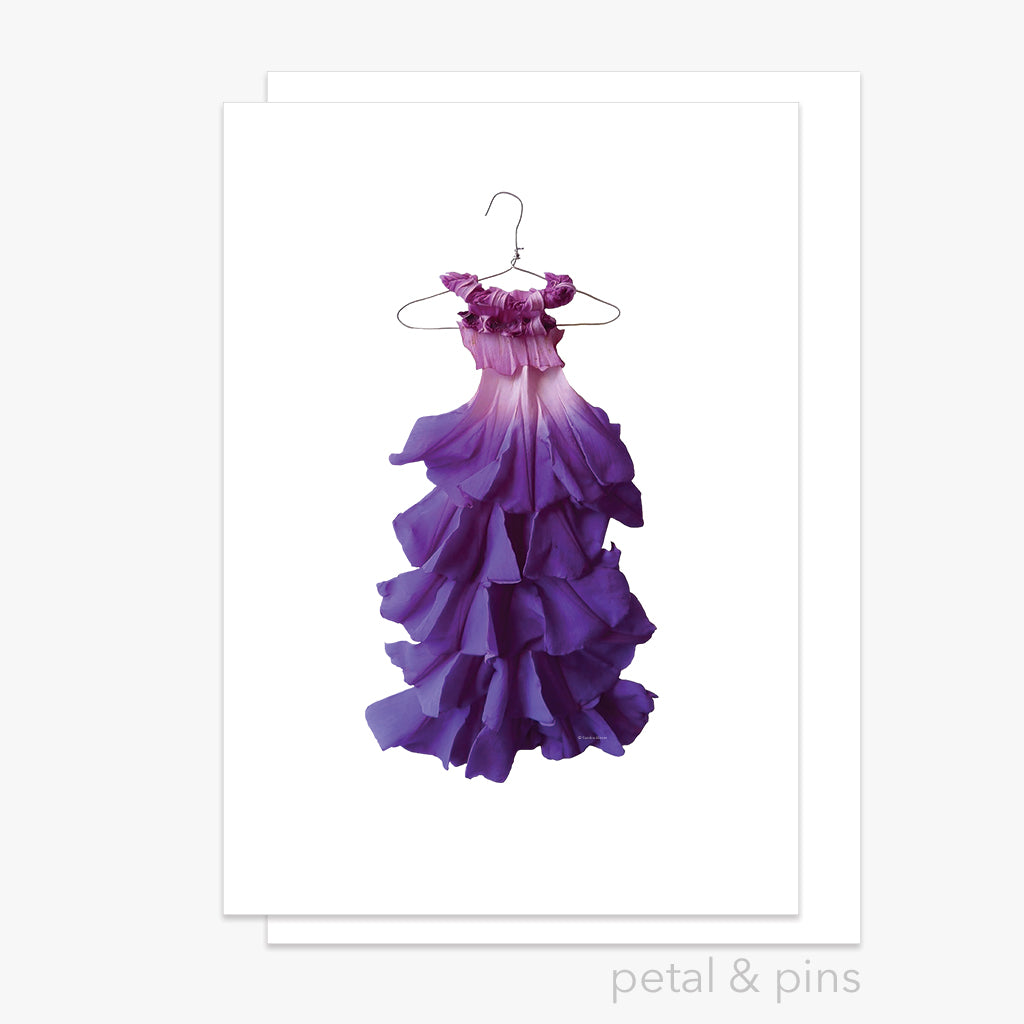 morning glory dress greeting card – petal pins - Main Image
