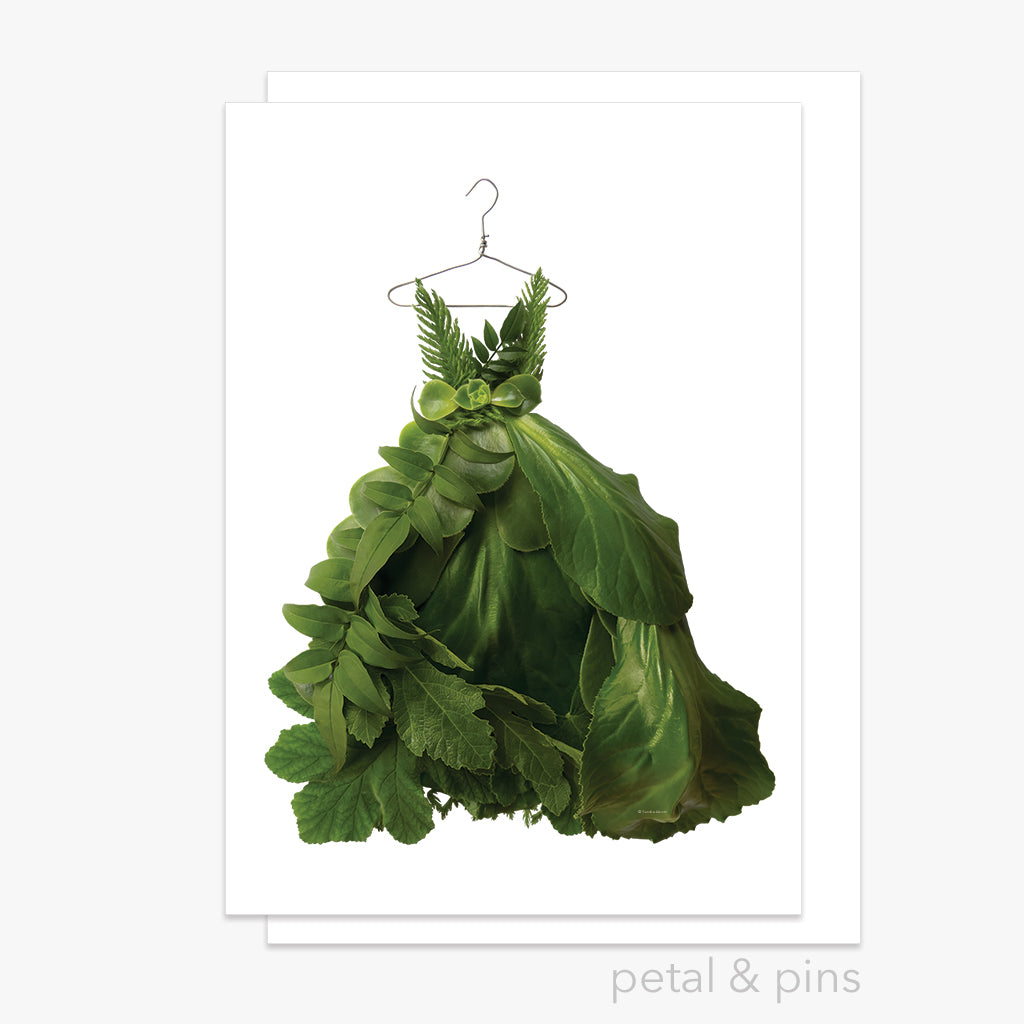 greenery dress greeting card petal & pins greenery dress greeting card petal & pins
