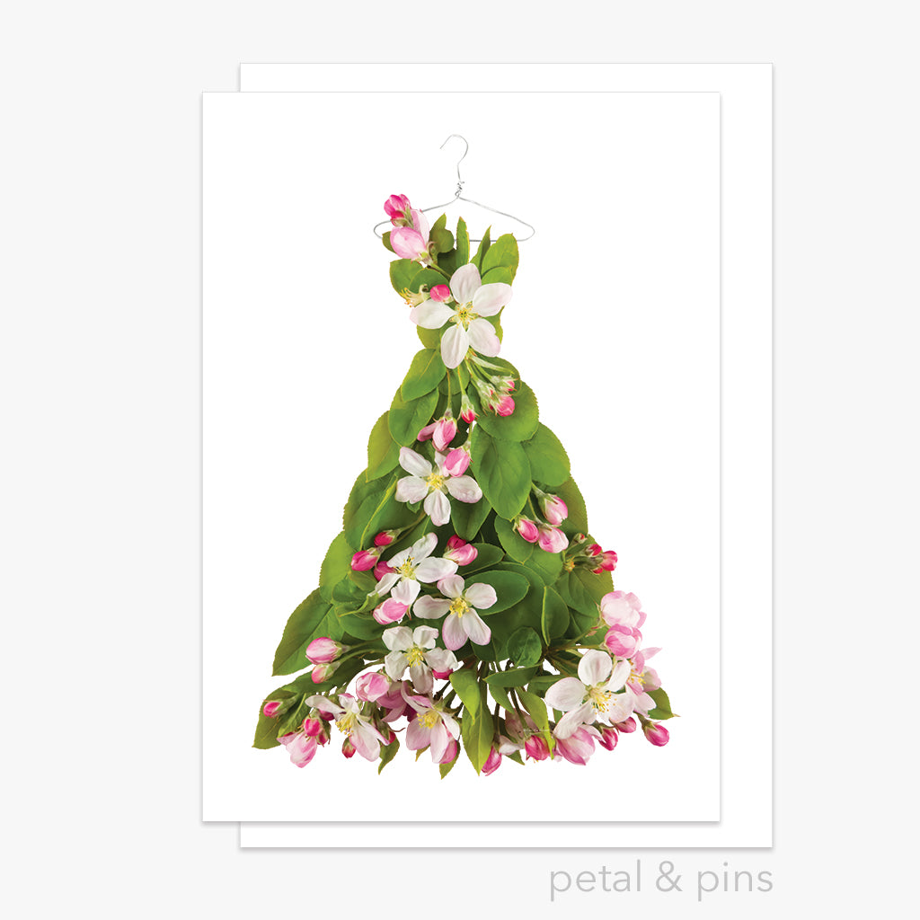 apple blossom dress greeting card from the garden fairy's wardrobe by petal & pins