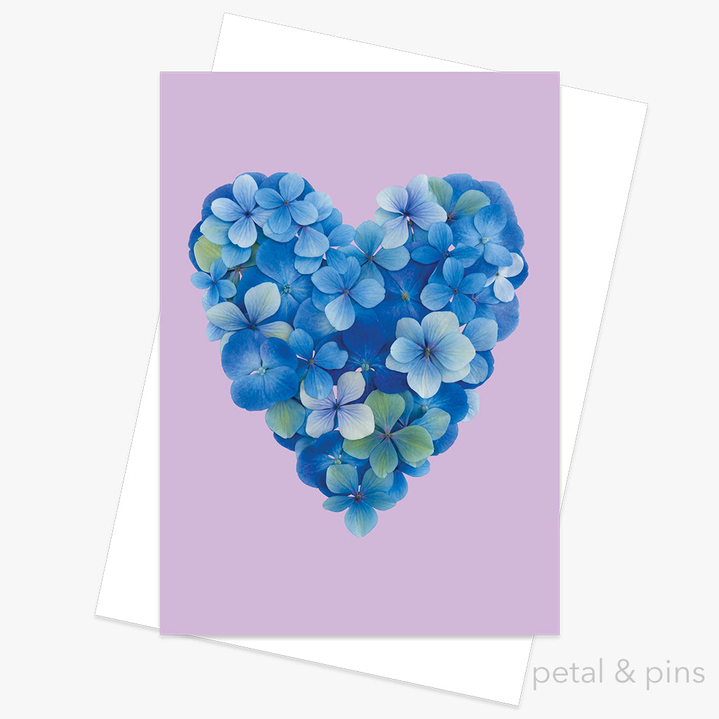 hydrangea blues greeting card from the scrapbook collection by petal & pins
