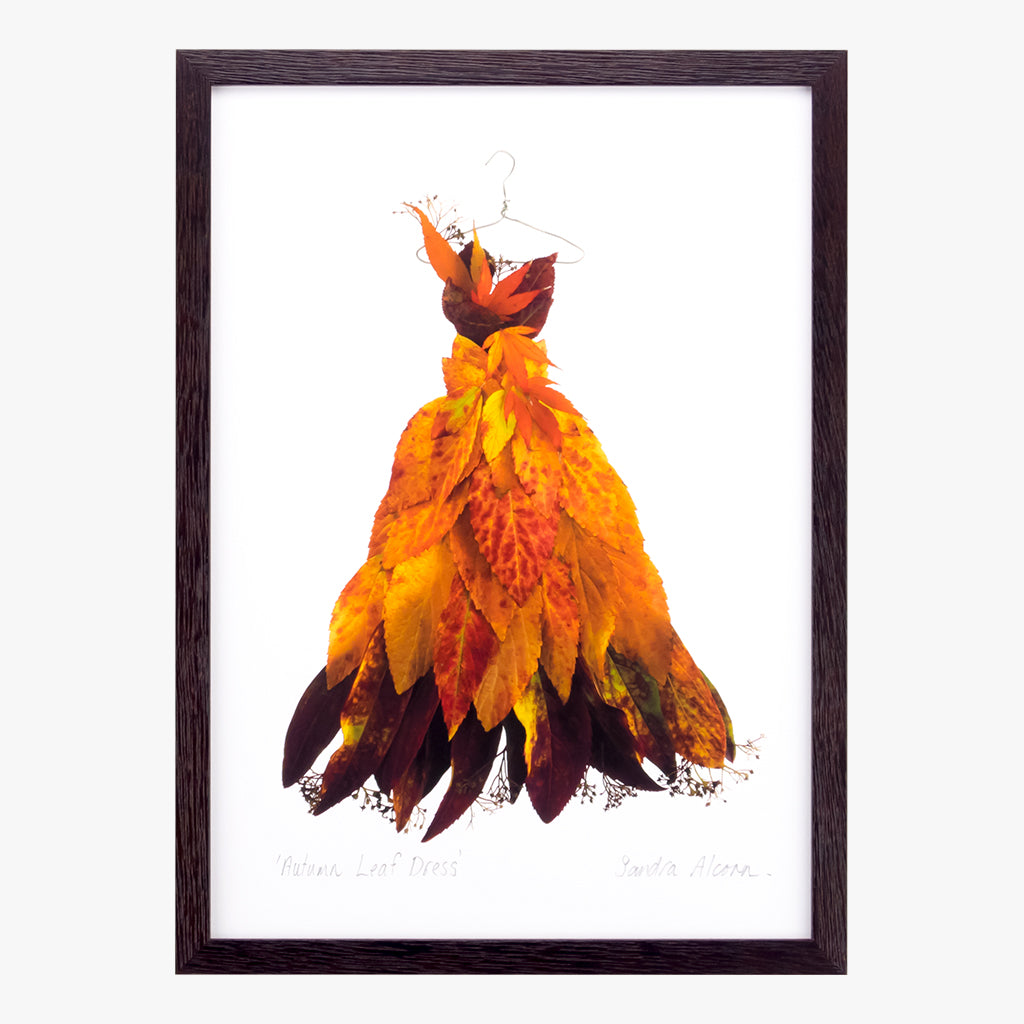 fall leaf print dress autumn leaf dress art print petal & pins