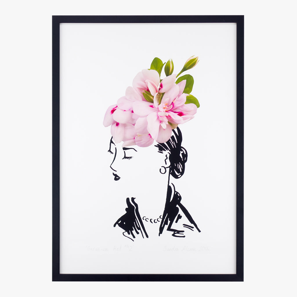 geranium hat two art print by petal & pins