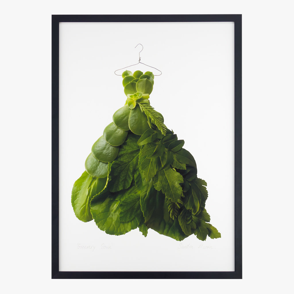 greenery gown art print by petal & pins