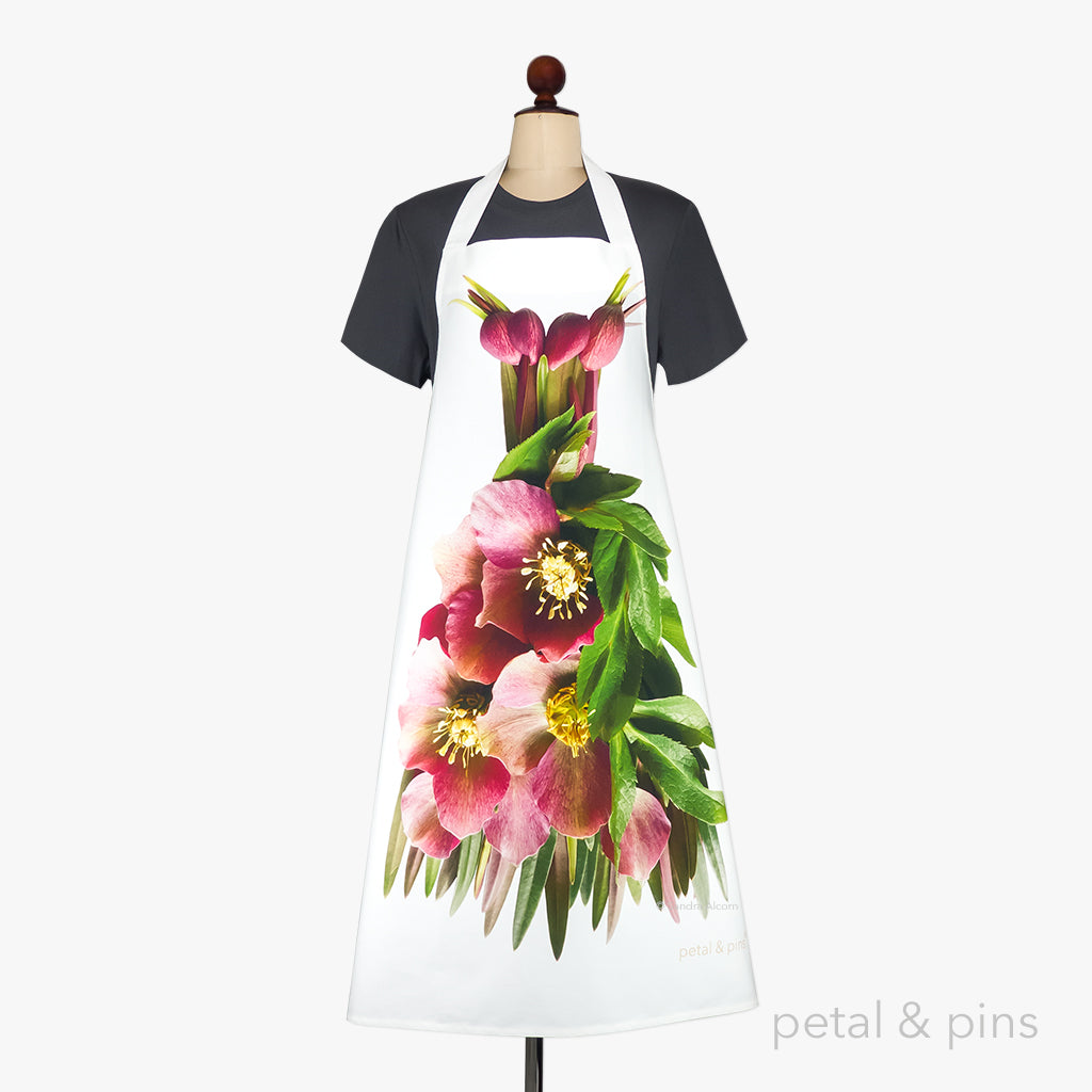 crimson hellebore apron – petal & pins
