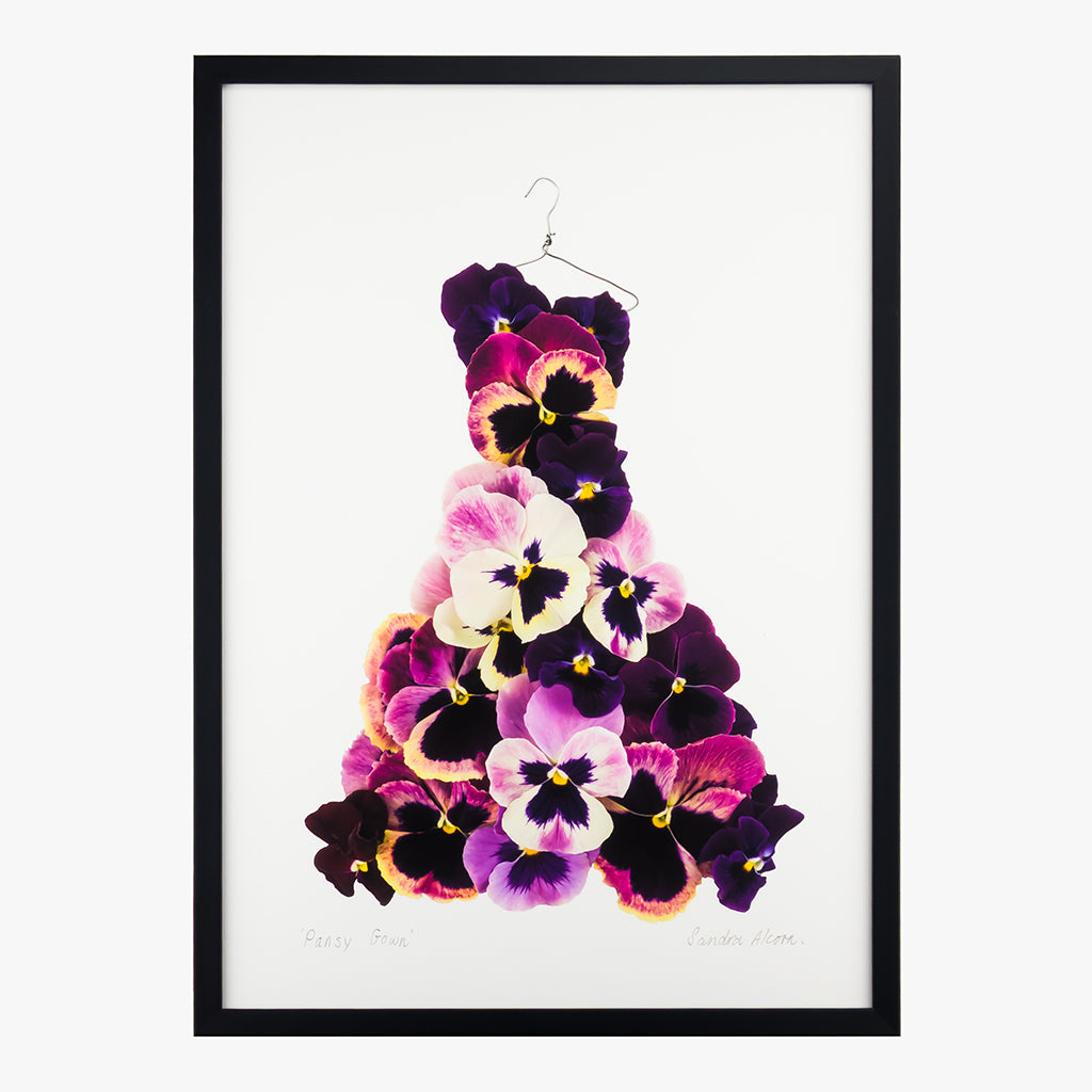pansy gown art print by petal & pins