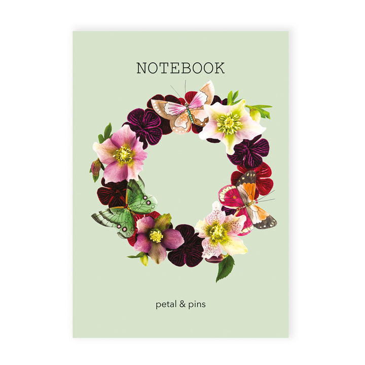 butterfly garland notebook - pistachio