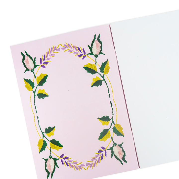 butterfly garland notebook - rosewater