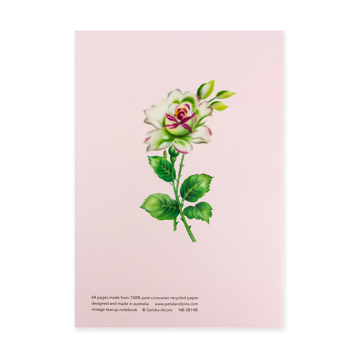 vintage teacup notebook - rosewater