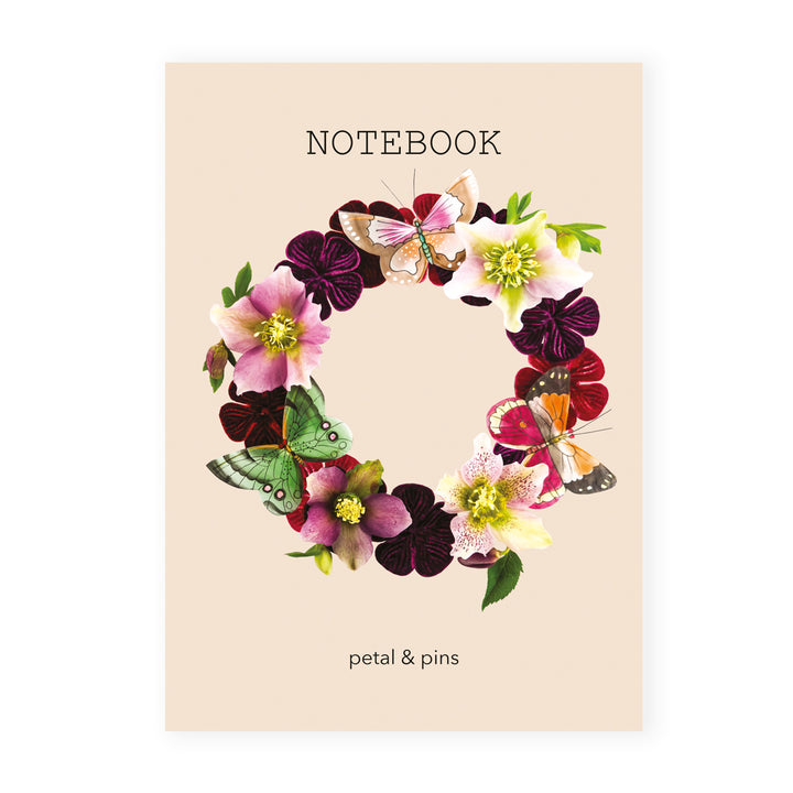 butterfly garland notebook - latte