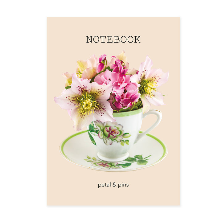 vintage teacup notebook - latte