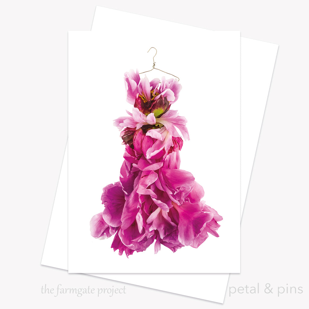 peony rumba dress greeting card from the farmgate project by petal & pins