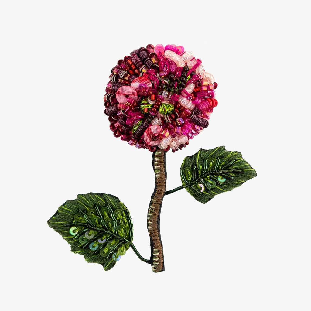 french hydrangea embellished brooch pin by trovelore