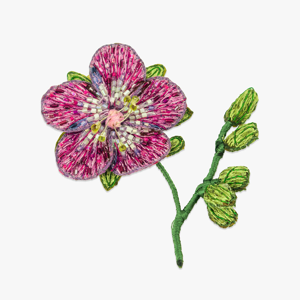 purple geranium brooch by trovelore