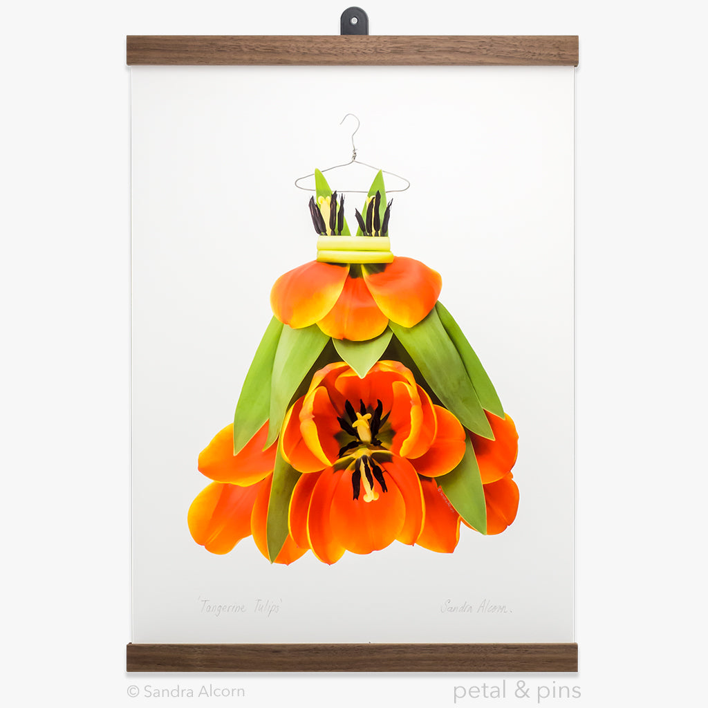 tangerine tulip dress art print from the farmgate project by petal & pins