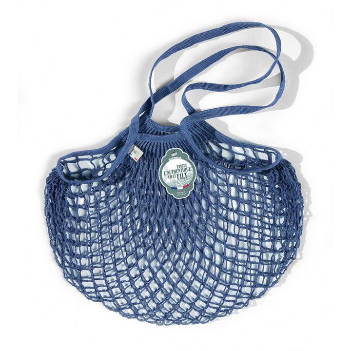 cotton string shopping bag - filt - bleu jean