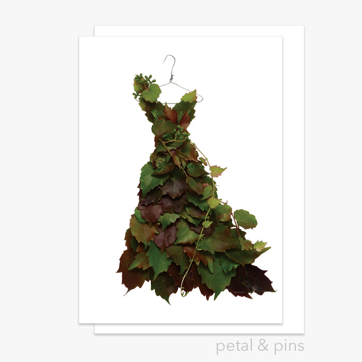 autumn grapevine dress greeting card by petal & pins