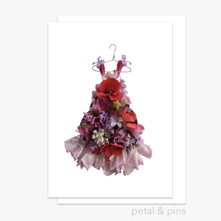 patchwork dress greeting card by petal & pins