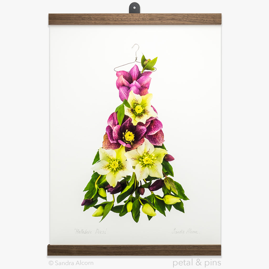 hellebore dress art print from the garden fairy's wardrobe by petal & pins