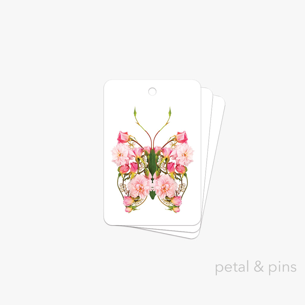 butterfly pearls gift tag pack of 3 by petal & pins
