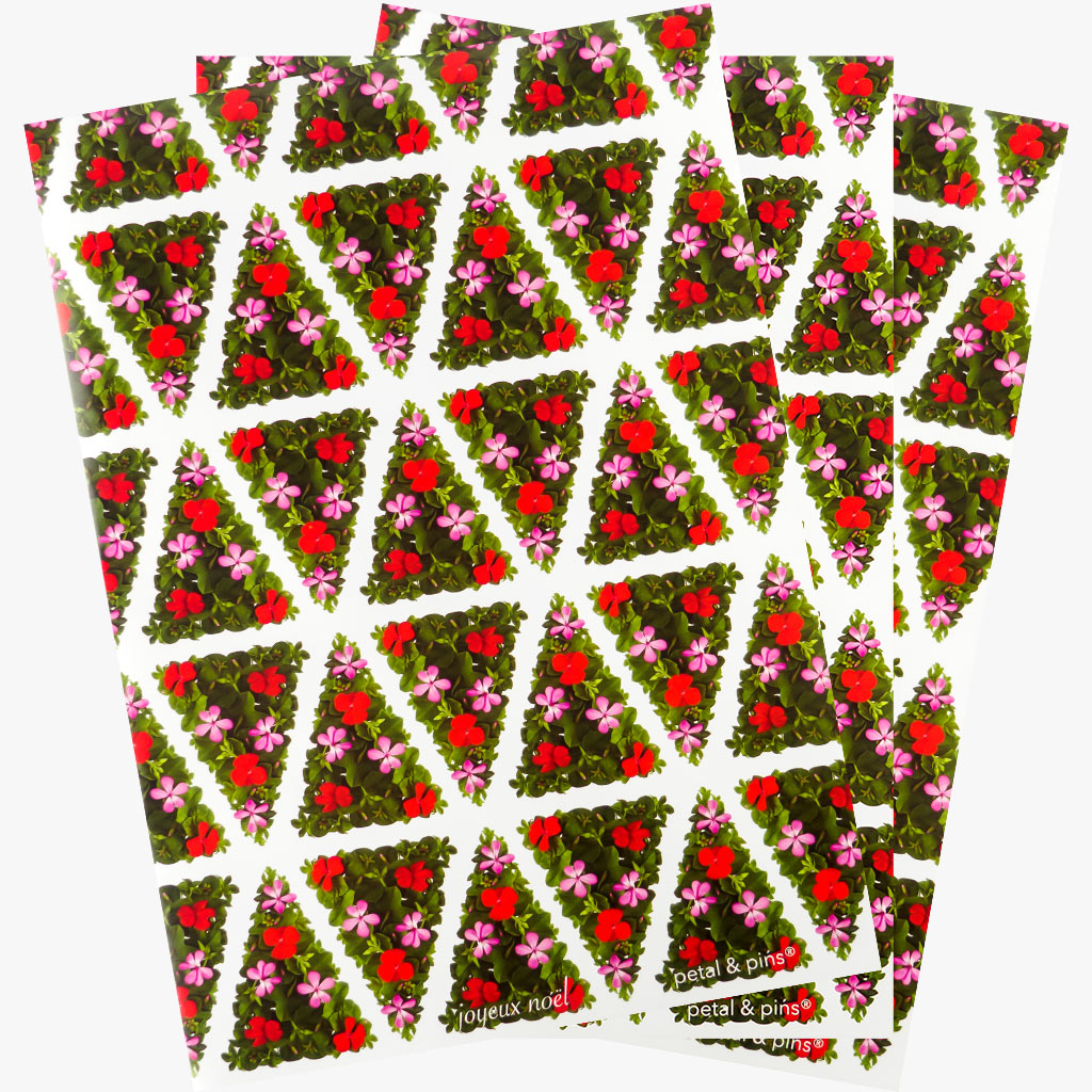 gift wrap - joyeux noel - three sheets folded - by petal & pins