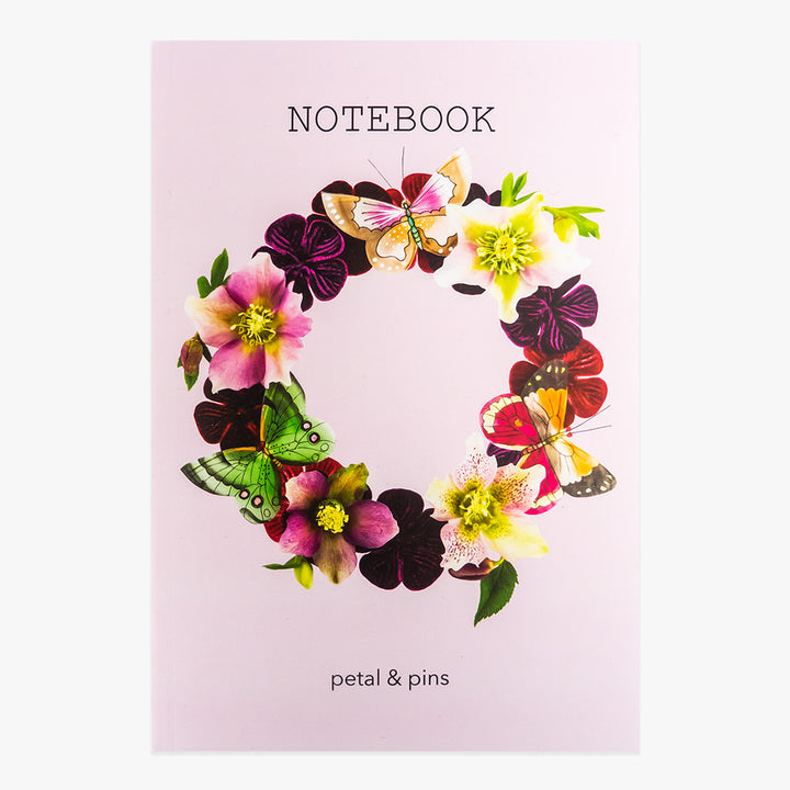 butterfly garland notebook - rosewater - by petal & pins
