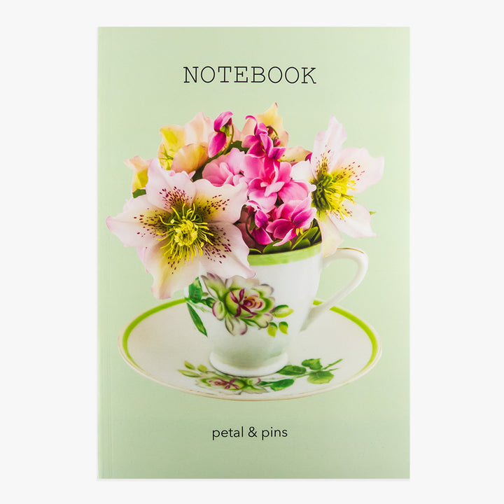 vintage teacup notebook - pistachio - by petal & pins