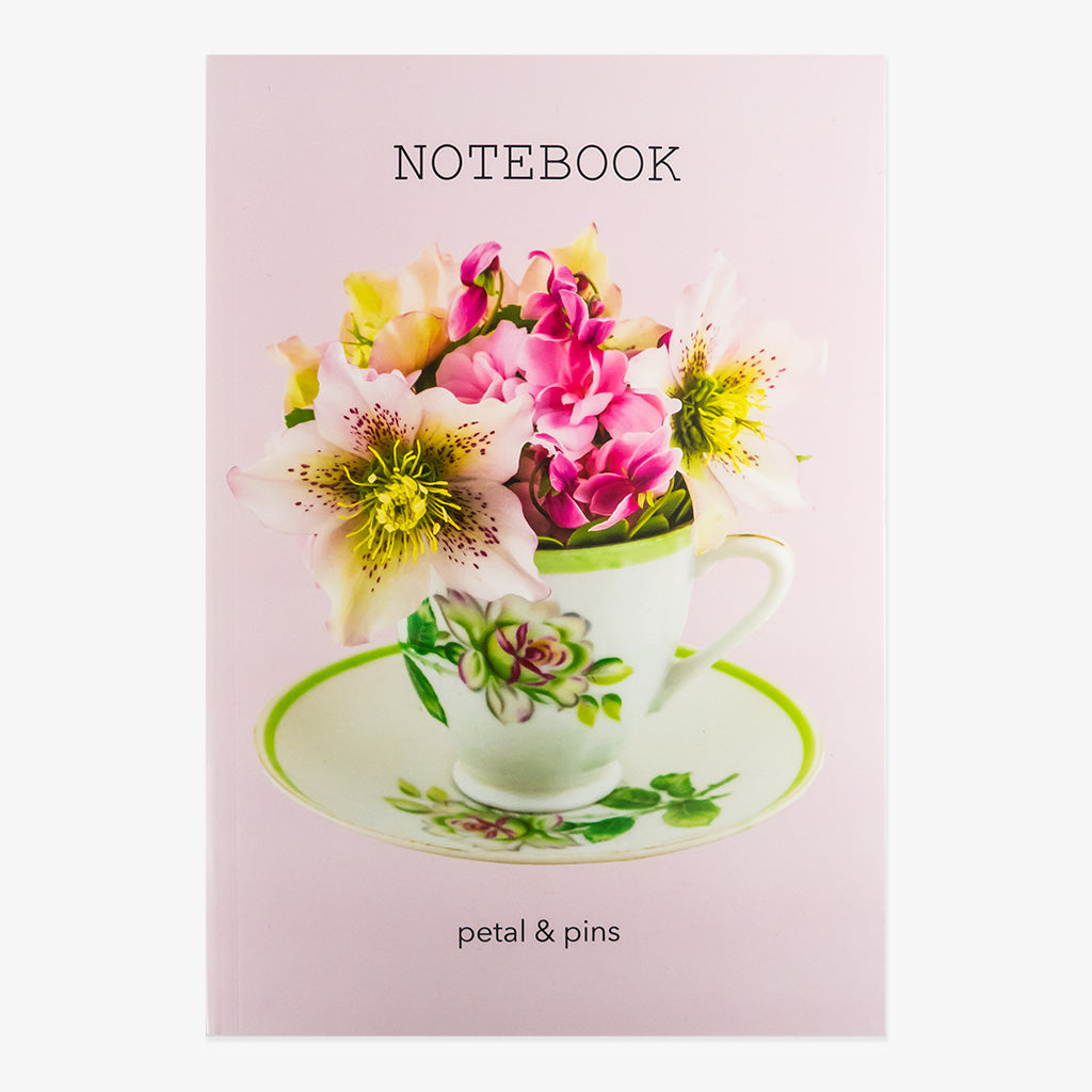 vintage teacup notebook - rosewater - by petal & pins