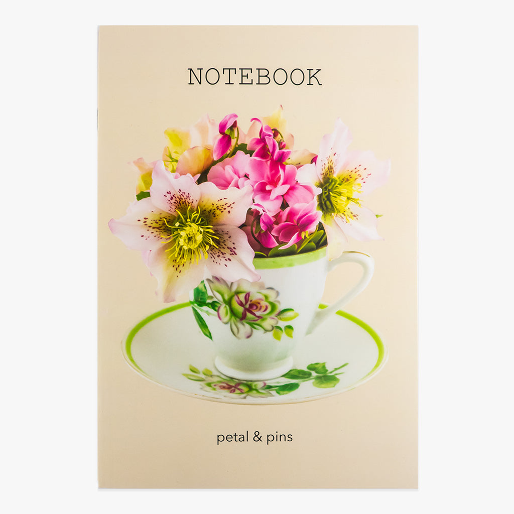 vintage teacup notebook - latte - by petal & pins