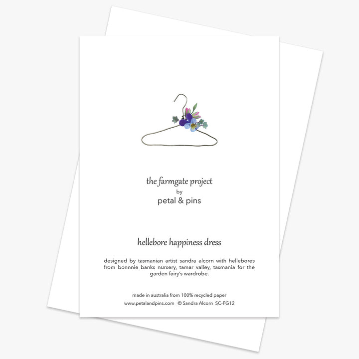 hellebore happiness dress greeting card back from the farmgate project by petal & pins