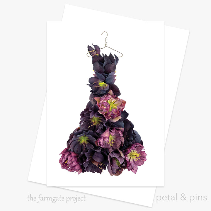 hellebore happiness dress greeting card from the farmgate project by petal & pins