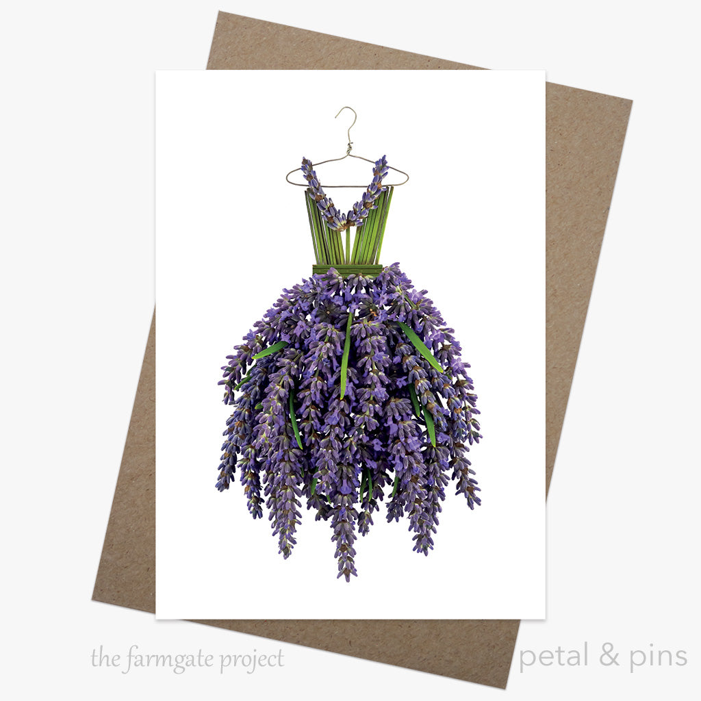 lavender gown greeting card from the farmgate project by petal & pins