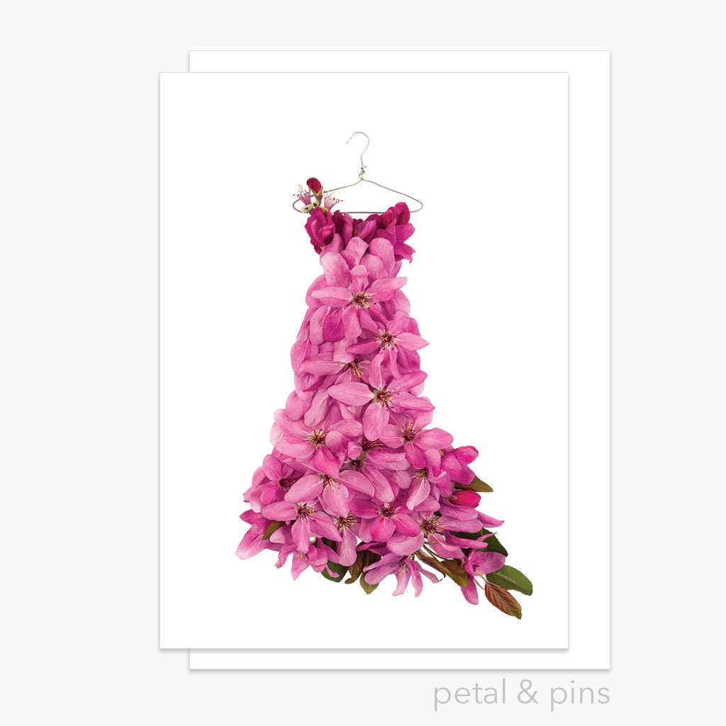crabapple blossom dress greeting card