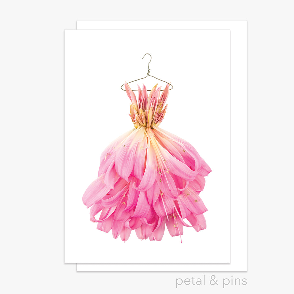 belladonna lily dress greeting card by petal & pins