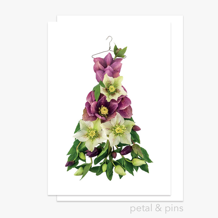 hellebore dress greeting card from the garden fairy's wardrobe by petal & pins