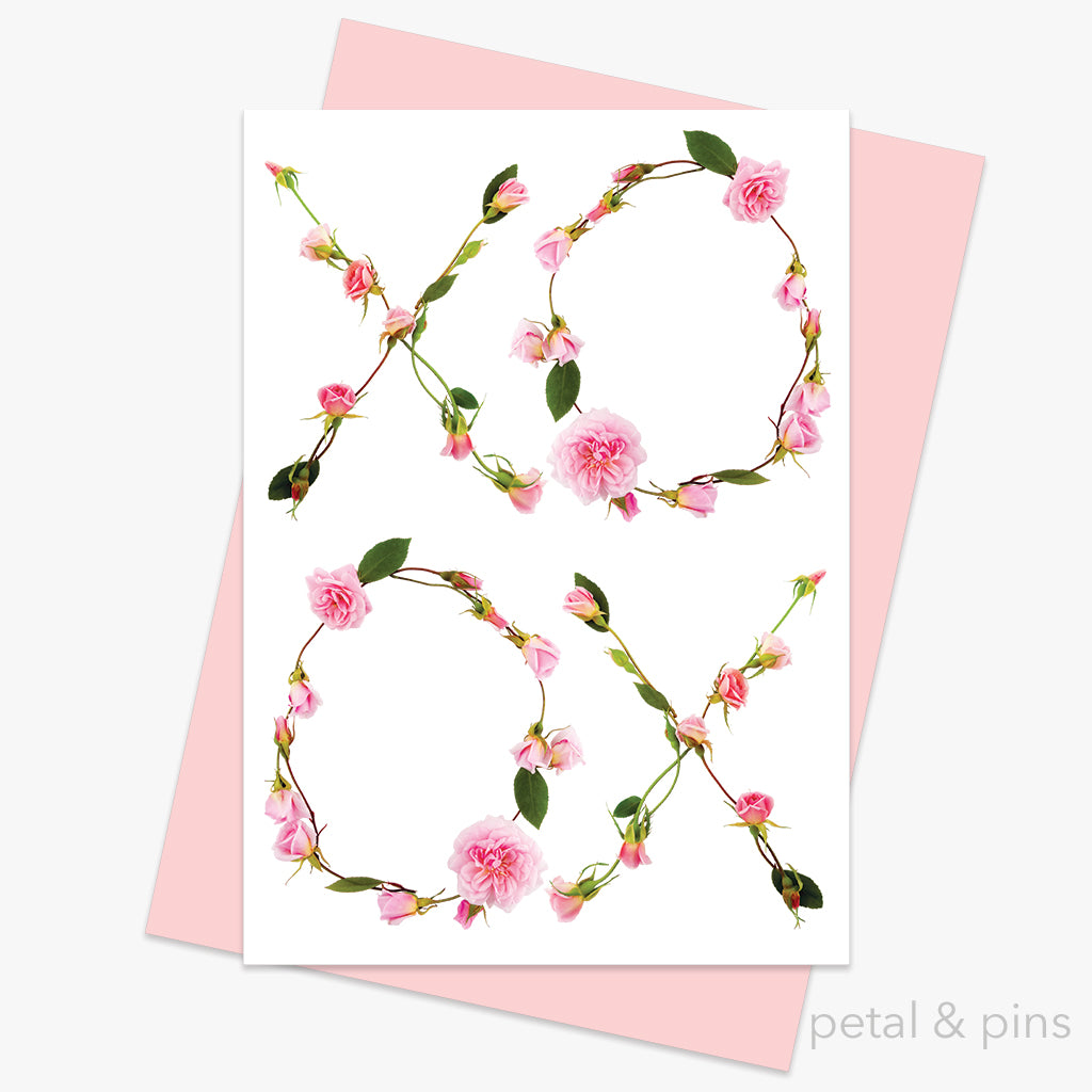rose kisses card from the love letters collection by petal & pins