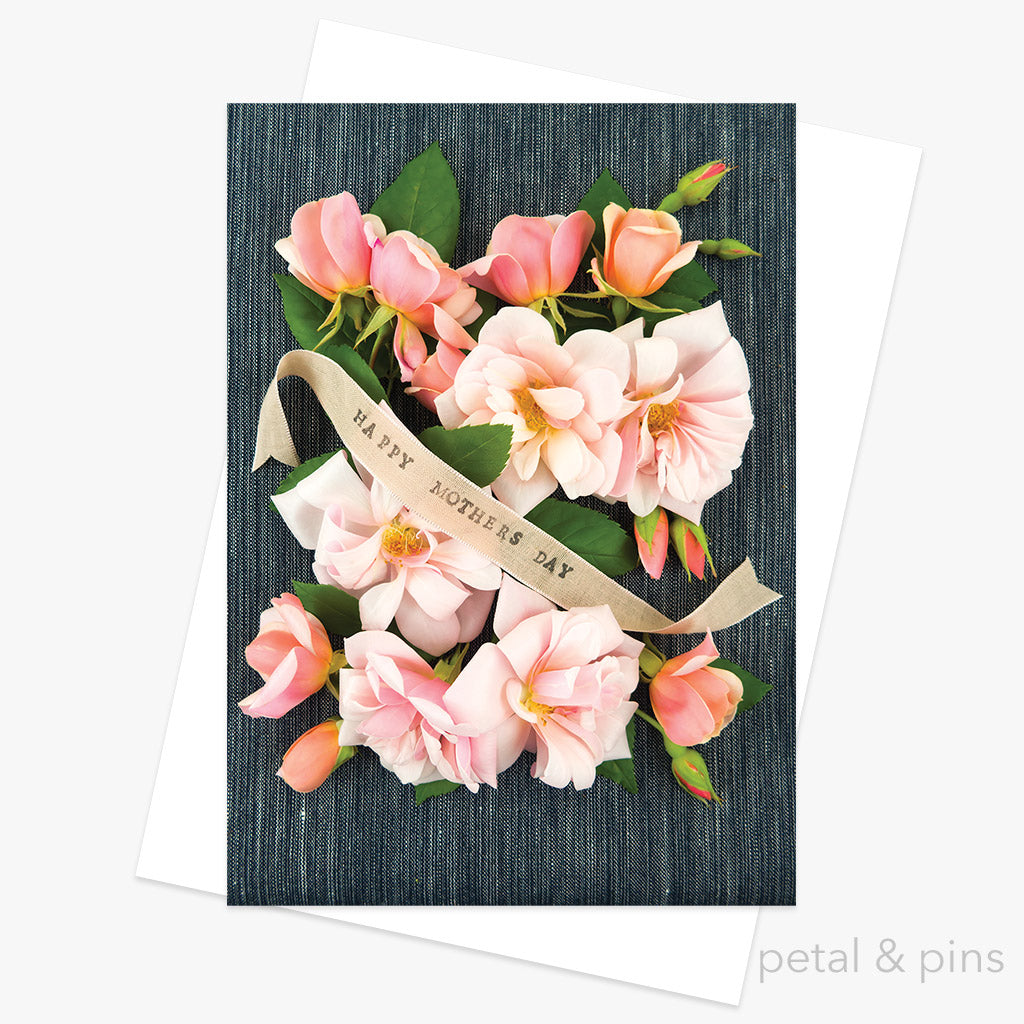 mothers day roses greeting card by petal & pins