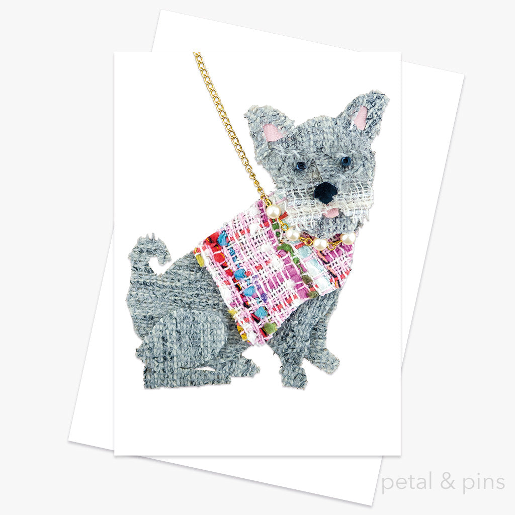 French bulldog greeting card from the tweed menagerie by petal & pins