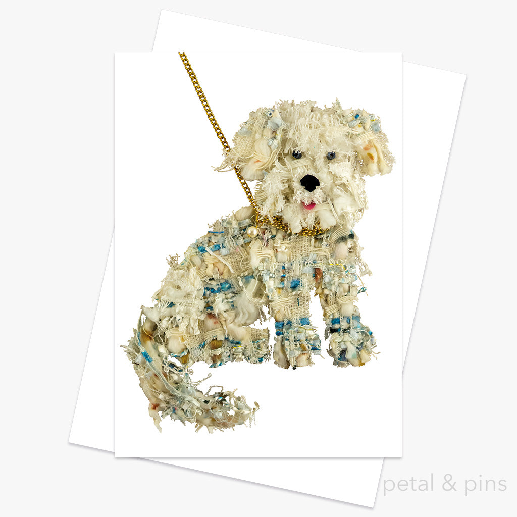 labradoodle greeting card – petal & pins