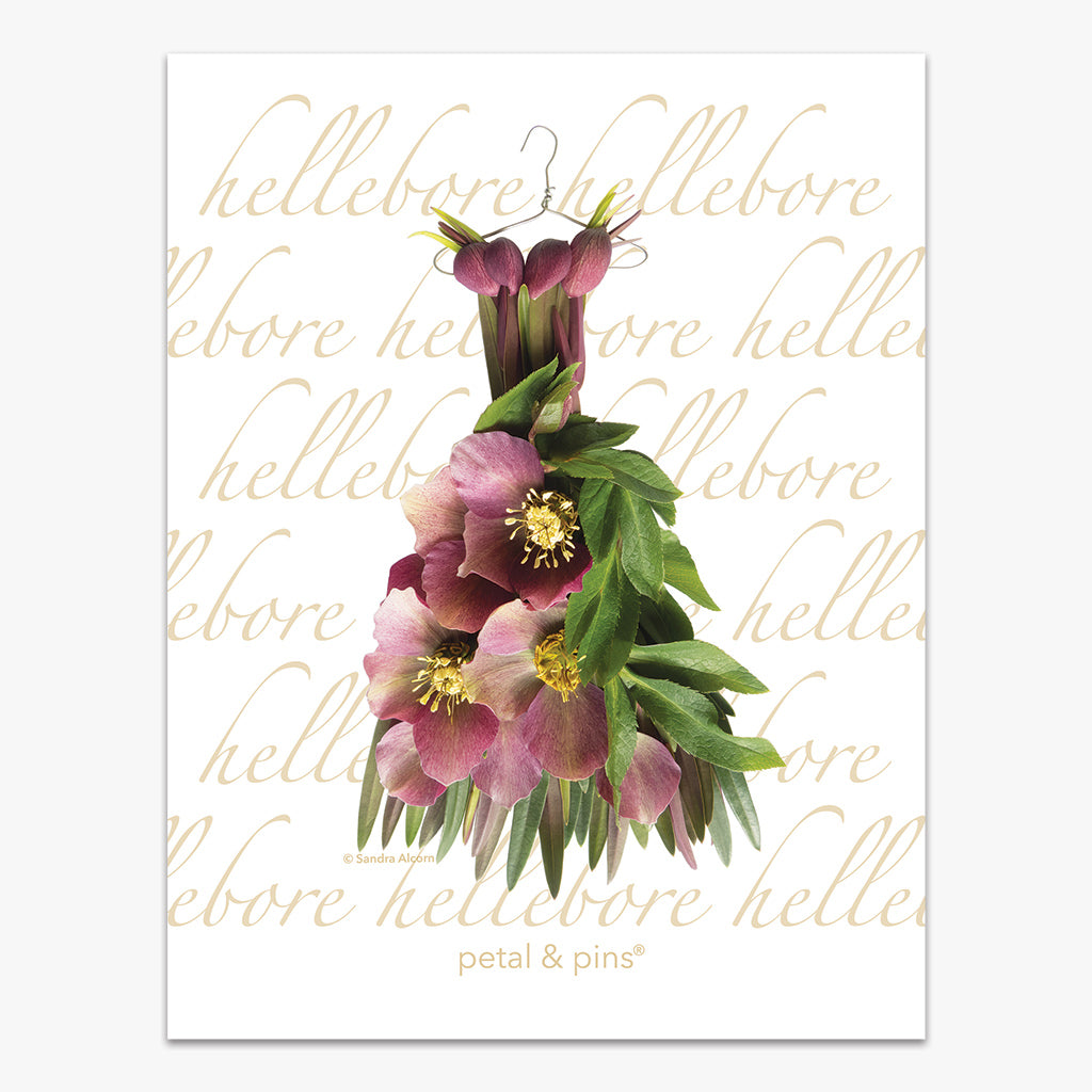 crimson hellebore dress tea towel by petal & pins