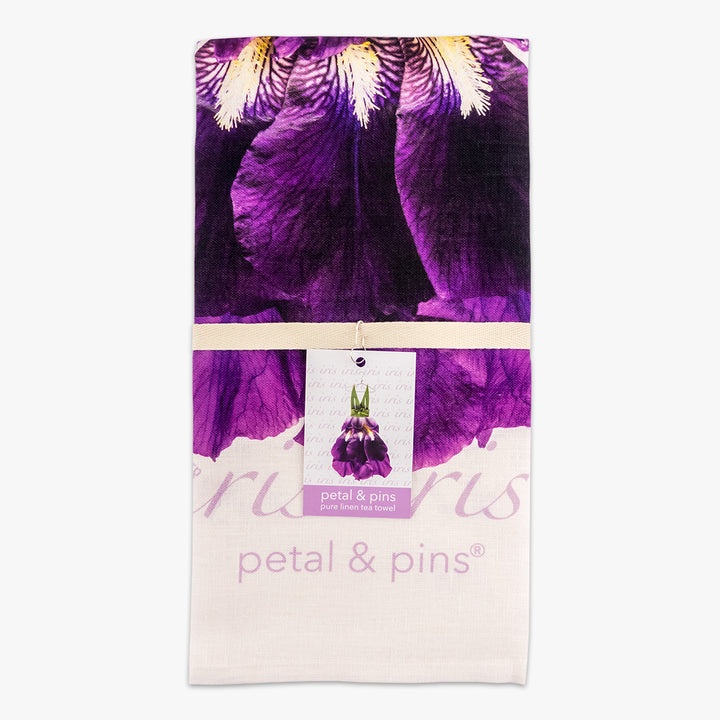 iris with bow dress tea towel by petal & pins - folded