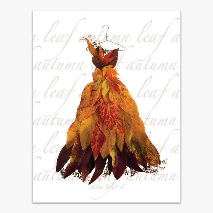 autumn leaf dress tea towel by petal & pins