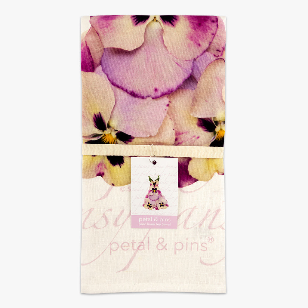 pansy dress tea towel by petal & pins - folded