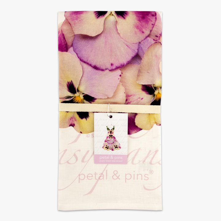 pansy dress tea towel by petal & pins - folded